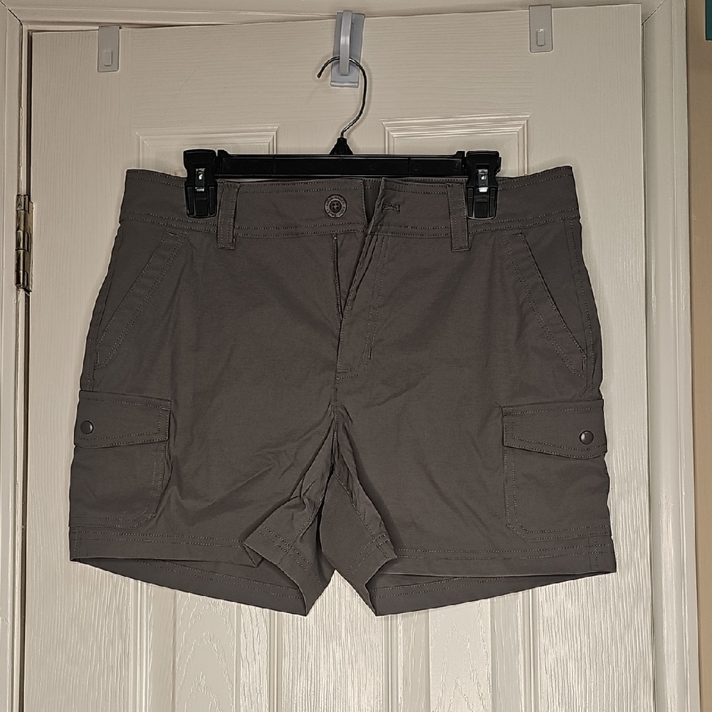 Eddie Bauer Stone Gray Cargo‎ Shorts Size 8 Like New